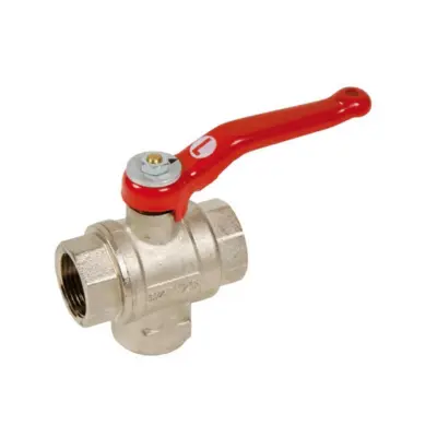 Vanne a sphere 3 voies en L laiton 4MS PN25 taraudee BSP 534 AVF Albi